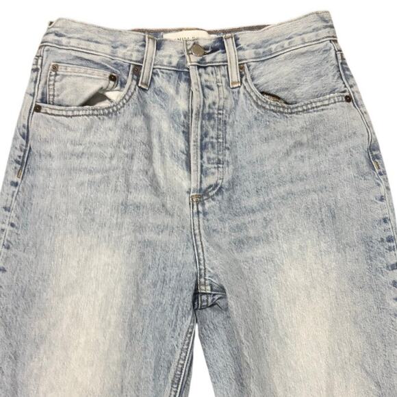 Denim Forum Joni High Rise Loose Jeans Size 25 Distressed Button Fly Aritzia - Picture 2 of 9